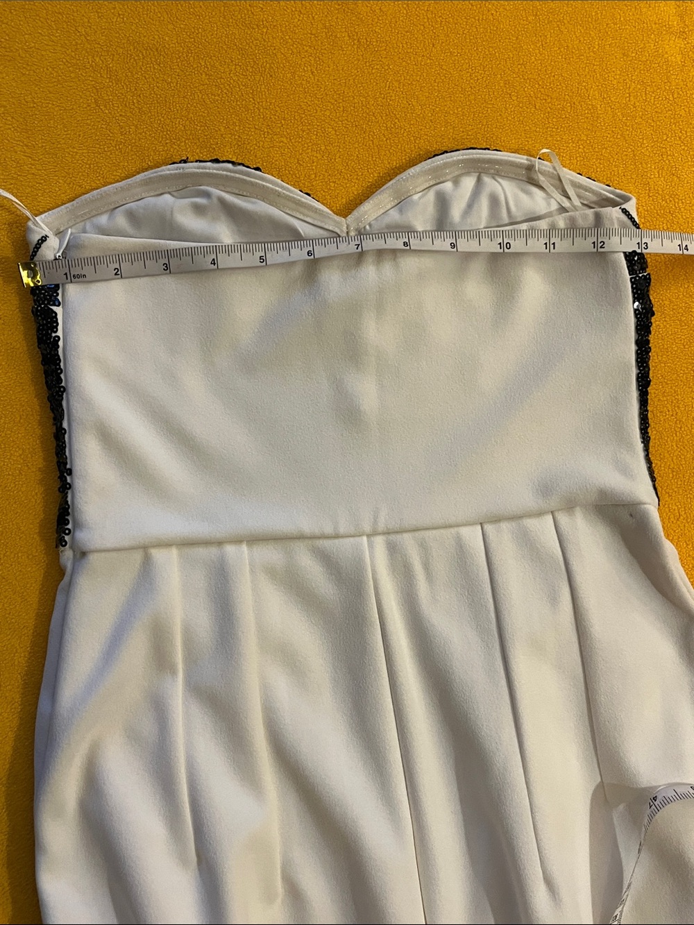 Express Strapless Sequinned Jumpsuit. Sweetheart neckline, silicone lining. Sz 0 - Picture 17 of 17